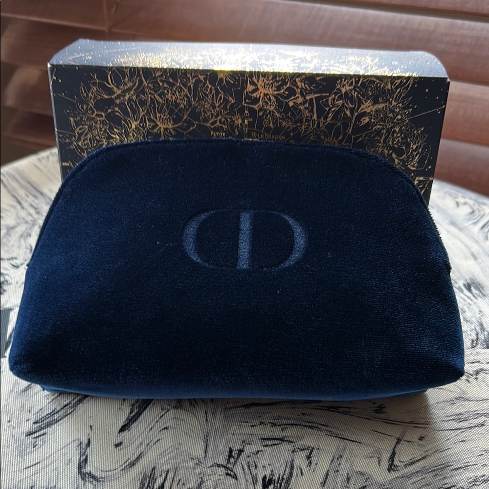 Dior Blue Velvet Cosmetic Pouch